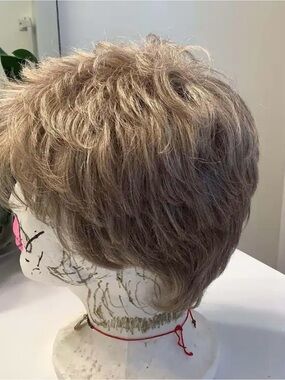 Short Layered Wig in Ash Blonde Gray Blend - Lightweight Style